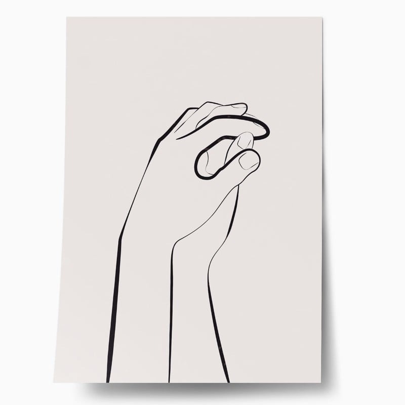 Πόστερ MINIMALIST HANDS LINE ART
