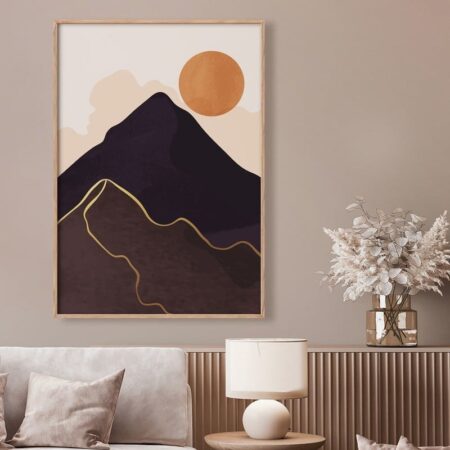 Πόστερ MINIMAL HILLS AND SUN - Abstract - Αφηρημένα