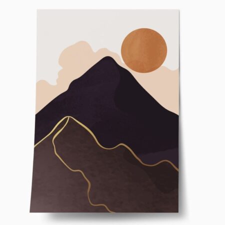 Πόστερ MINIMAL HILLS AND SUN - Abstract - Αφηρημένα Sticky 1
