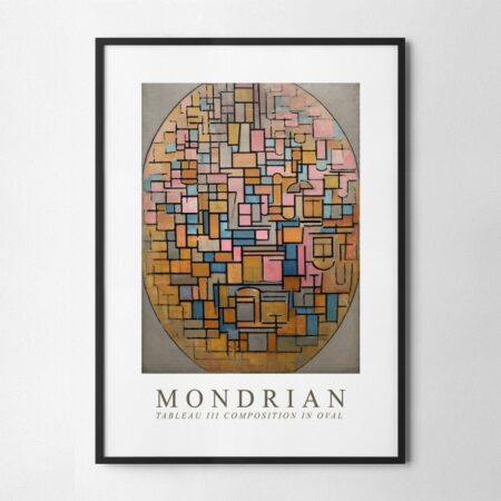 Πόστερ MONDRIAN - TABLEAU III COMPOSITION IN OVAL - Διασημοι Ζωγραφοι