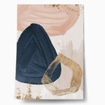 Πόστερ NAVY BLUE PINK AND GOLD OIL PAINT