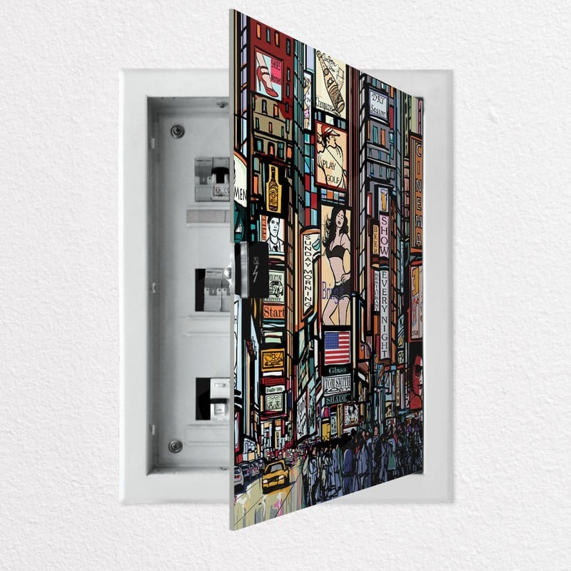 Aυτοκόλλητο ηλεκτρολογικού πίνακα NEW YORK STREET ILLUSTRATION