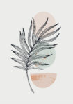 Πόστερ PALM LEAF WITH GEOMETRIC SHAPES