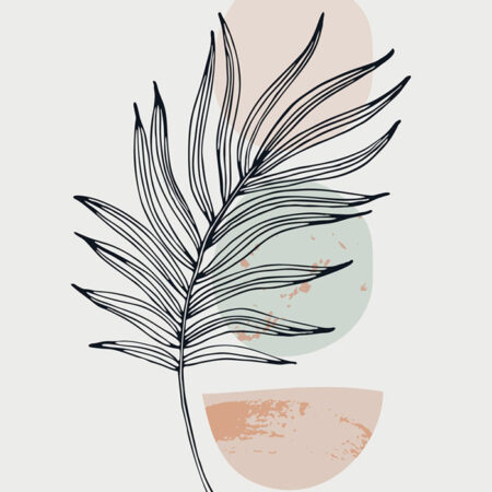 Πόστερ PALM LEAF WITH GEOMETRIC SHAPES - Botanical - Λουλούδια Sticky 2
