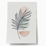 Πόστερ PALM LEAF WITH GEOMETRIC SHAPES