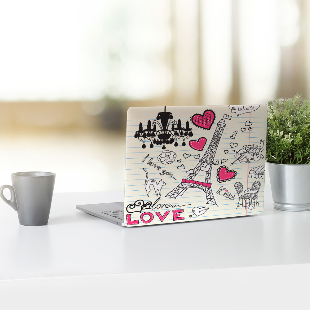 Αυτοκόλλητο Laptop  PARIS LOVE
