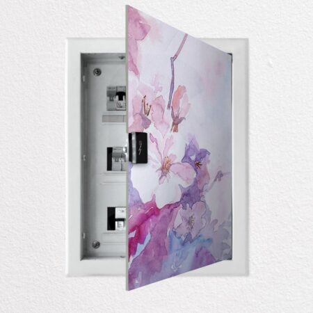 Aυτοκόλλητο ηλεκτρολογικού πίνακα PINK FLOWERS WATERCOLOR - Αυτοκολλητα για ηλεκτρολογικούς πίνακες Sticky 1