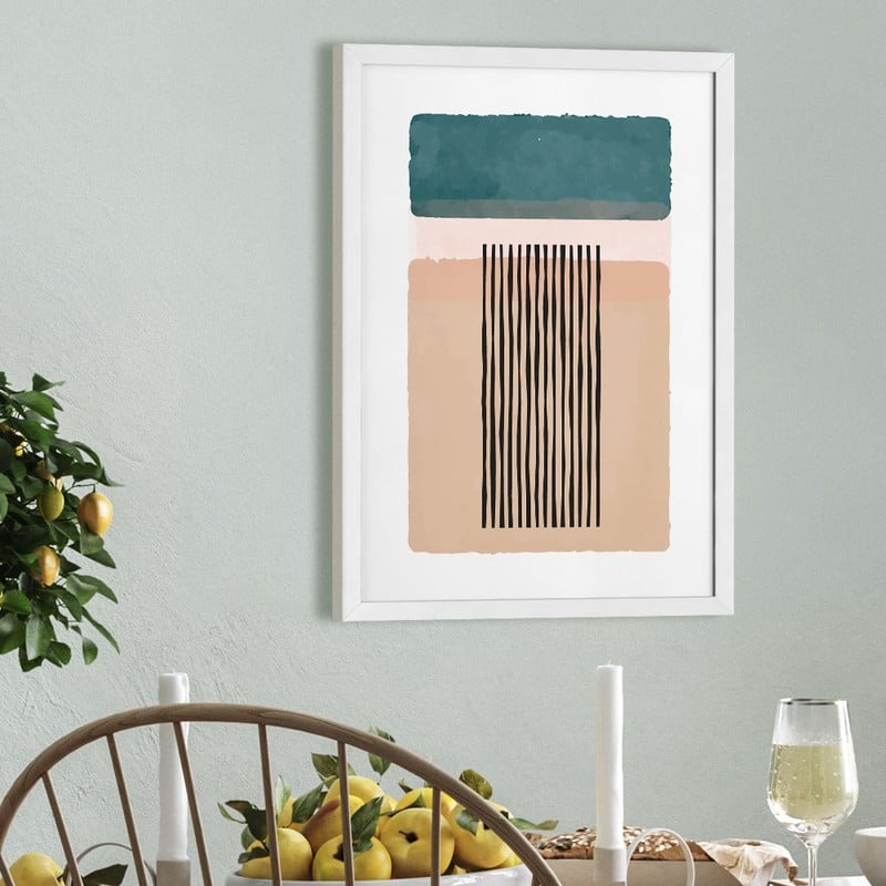 Πόστερ TURQUOISE AND PINK ABSTRACT