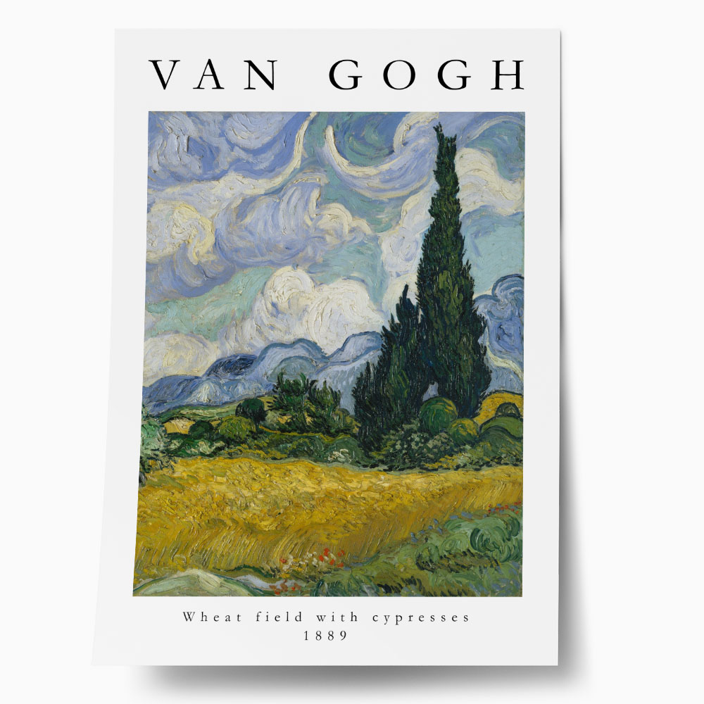 Πόστερ VAN GOGH - WHEAT FIELD WITH CYPRESS TREES