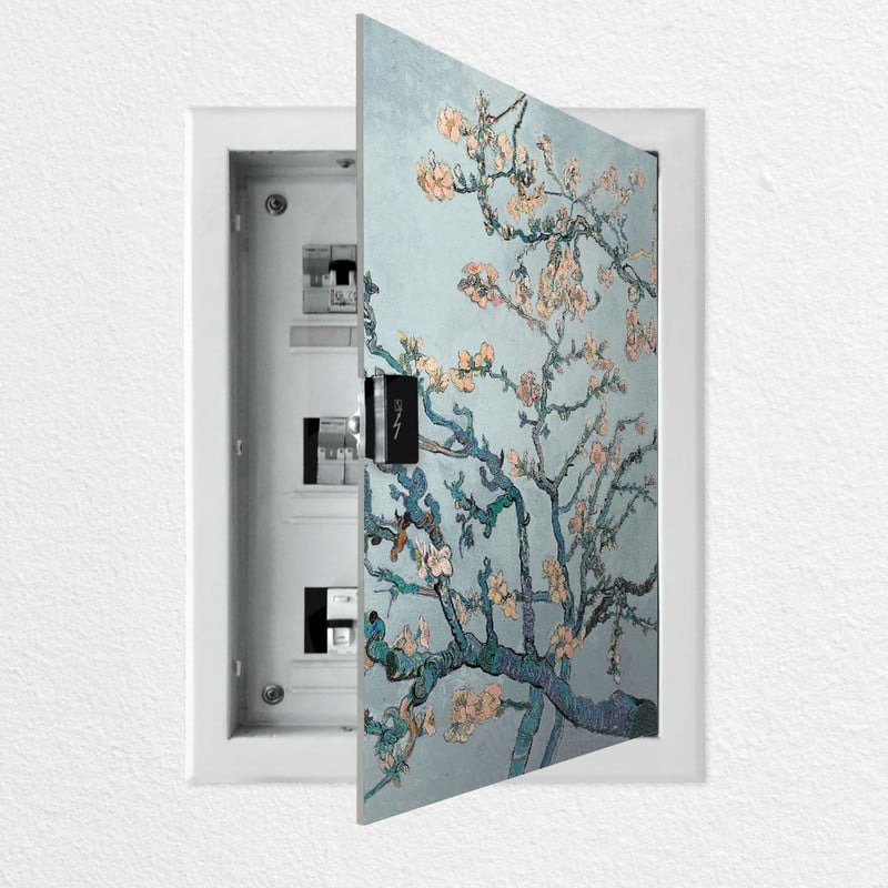 Aυτοκόλλητο ηλεκτρολογικού πίνακα VAN GOGH - ALMOND BLOSSOM PASTEL BLUE