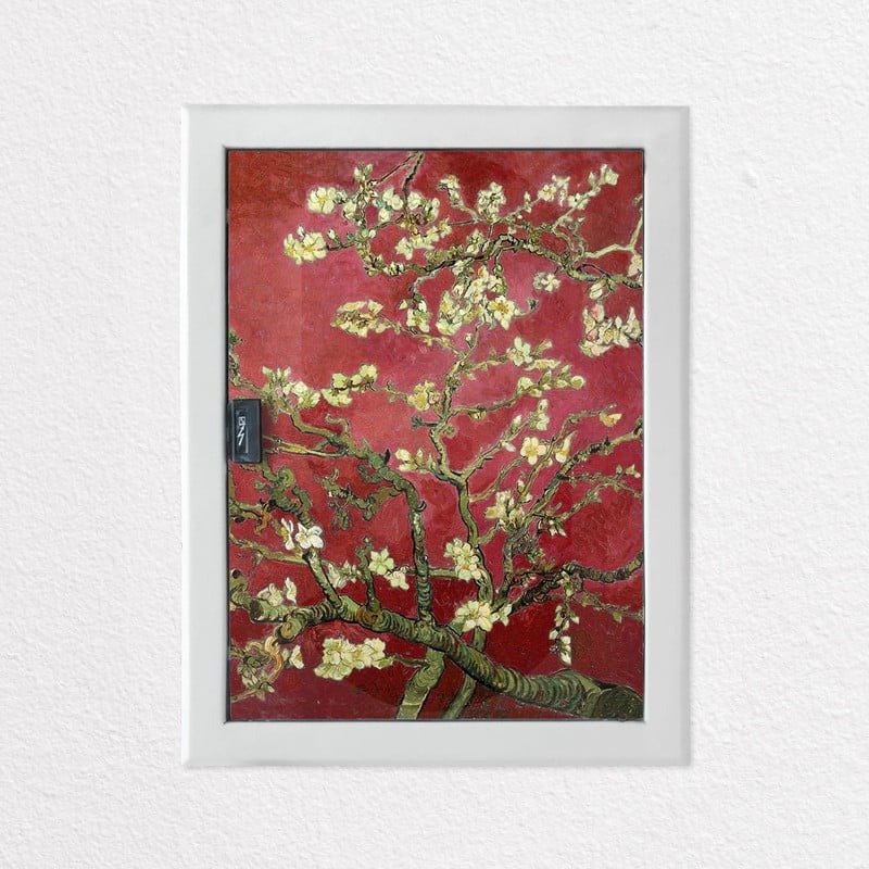 Aυτοκόλλητο ηλεκτρολογικού πίνακα VAN GOGH - ALMOND BLOSSOM RED