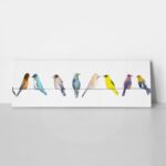 Πίνακας Πανοραμικός WATERCOLOR BIRDS ON WIRE