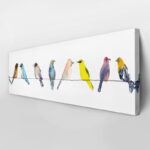 Πίνακας Πανοραμικός WATERCOLOR BIRDS ON WIRE