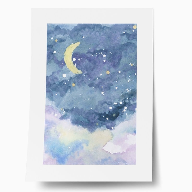 Πόστερ WATERCOLOR NIGHT SKY