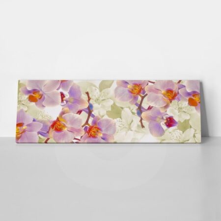 Πίνακας Πανοραμικός σε καμβά FLOWERING ORCHIDS AND CHERRIES - Ορχιδεες Sticky 1