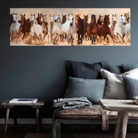 Πίνακας σε καμβά Πανοραμικός HORSES