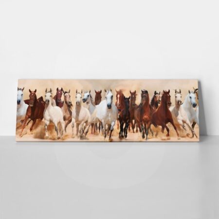 Πίνακας σε καμβά Πανοραμικός HORSES - Αλογα Sticky 1