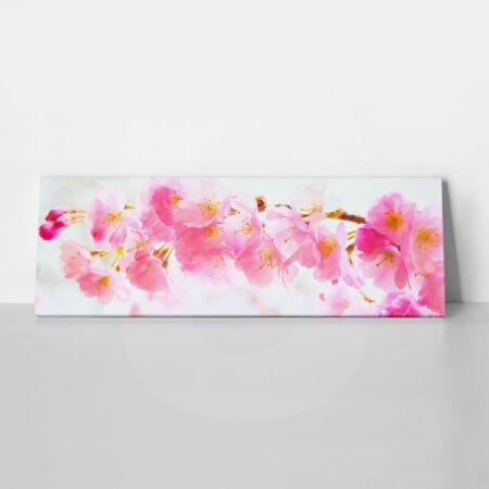 Πίνακας Πανοραμικός σε καμβά SAKURA BRANCH PINK CHERRY - Ανθη Δεντρων Sticky 1