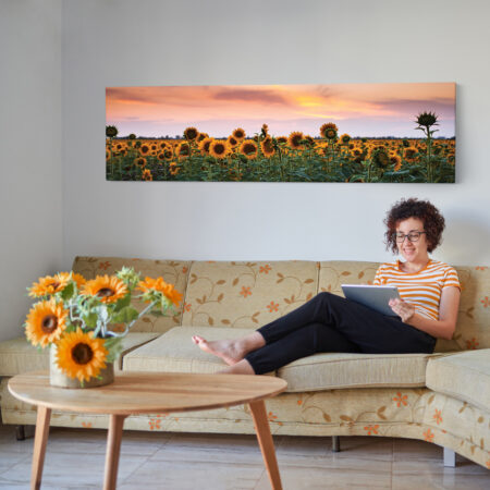 Πίνακας Πανοραμικός SUNFLOWERS SUNSET - Ηλιανθοι