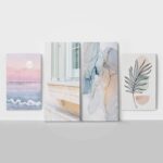 Τετράπτυχος Πινακας σε καμβά BEAUTY IN PASTEL COLORS