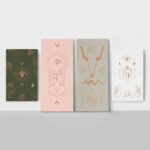 Τετράπτυχος Πινακας σε καμβά BOHO SYMBOLS