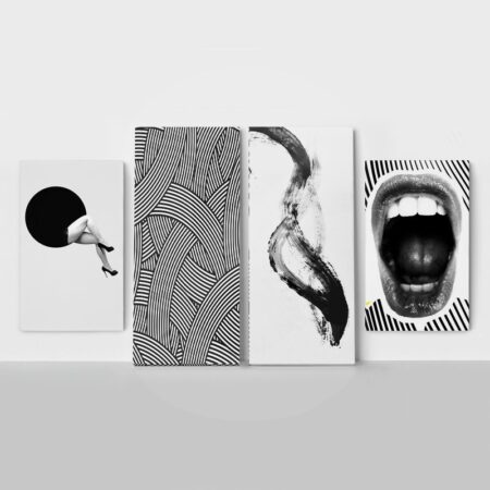 Τετράπτυχος Πινακας σε καμβά COLLAGE ART - Αφηρημενα και Abstract Sticky 1