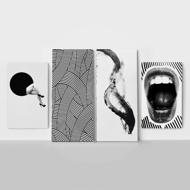 Τετράπτυχος Πινακας σε καμβά COLLAGE ART