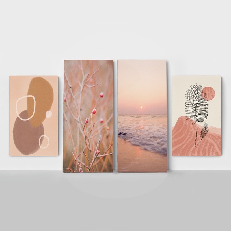 Τετράπτυχος Πινακας σε καμβά DREAMY PINK