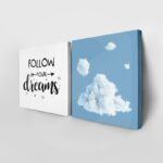 Τετράπτυχο σετ τετράγωνοι πίνακες FOLLOW YOUR DREAMS