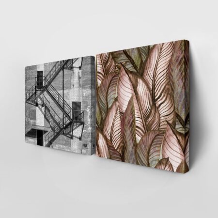 Τετράπτυχο σετ τετράγωνοι πίνακες GREY AND BLACK ABSTRACT - Αφηρημενα και Abstract Sticky 4