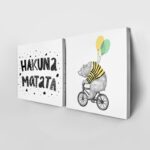 Τετράπτυχο σετ τετράγωνοι πίνακες HAKUNA MATATA