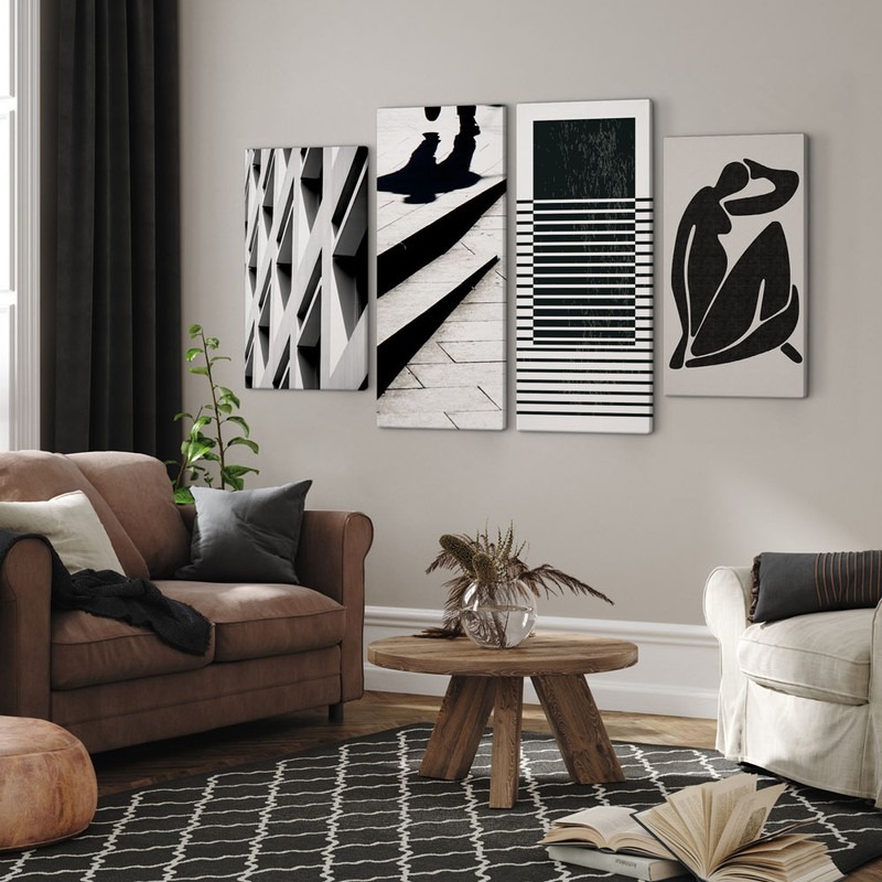 Τετράπτυχος Πινακας σε καμβά MINIMALIST HIGH CONTRAST