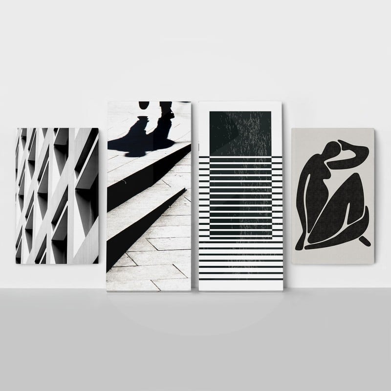 Τετράπτυχος Πινακας σε καμβά MINIMALIST HIGH CONTRAST