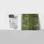 Τετράπτυχο σετ τετράγωνοι πίνακες MINIMAL ABSTRACT GREEN