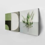 Τετράπτυχο σετ τετράγωνοι πίνακες MINIMAL ABSTRACT GREEN