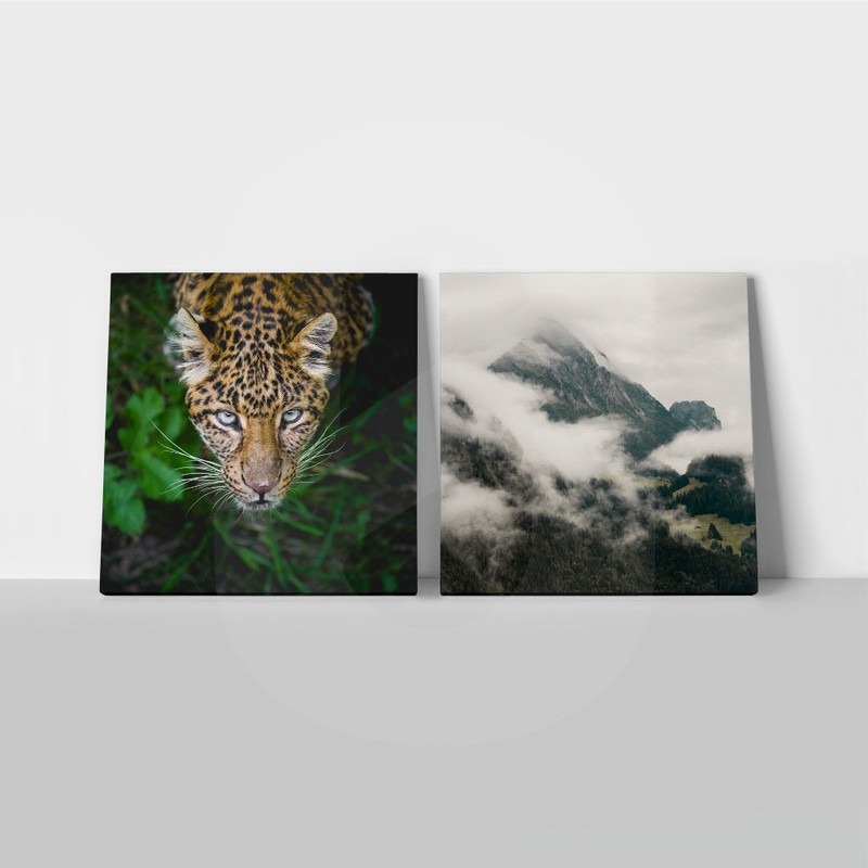 Τετράπτυχο σετ τετράγωνοι πίνακες TROPICAL JUNGLE VIBES