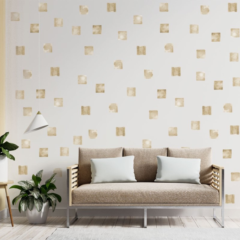 Αυτοκόλλητο τοίχου BEIGE WATERCOLOR SQUARES