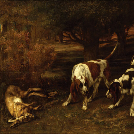Πινακας σε καμβά GUSTAVE COURBET - HUNTING DOGS WITH DEAD HARE - Gustave Courbet Sticky 5