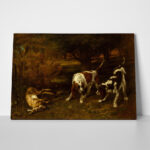 Πινακας σε καμβά GUSTAVE COURBET - HUNTING DOGS WITH DEAD HARE