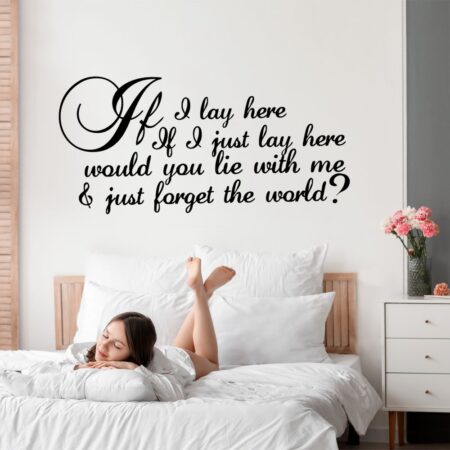 Aυτοκόλλητο τοίχου IF I LAY HERE - Φράσεις και Γράμματα