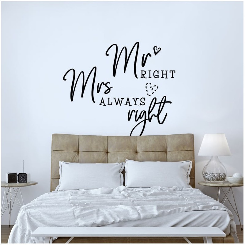 Aυτοκόλλητο τοίχου MR MRS ALWAYS RIGHT