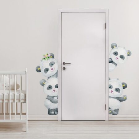 Αυτοκόλλητο τοίχου PANDA DOOR - Βρεφικα & Παιδικά
