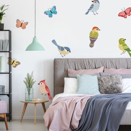 Αυτοκόλλητο τοίχου SET OF COLORFUL BIRDS - Ζωα