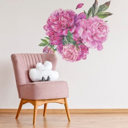 Aυτοκόλλητο τοίχου WATERCOLOR PEONIES - Floral - Λουλουδια