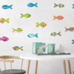 Αυτοκόλλητο τοίχου WATERCOLOR PAINTED FISHES