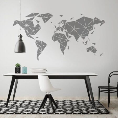 Aυτοκόλλητο τοίχου WORLD MAP TRIANGLES - Πόλεις και Χάρτες