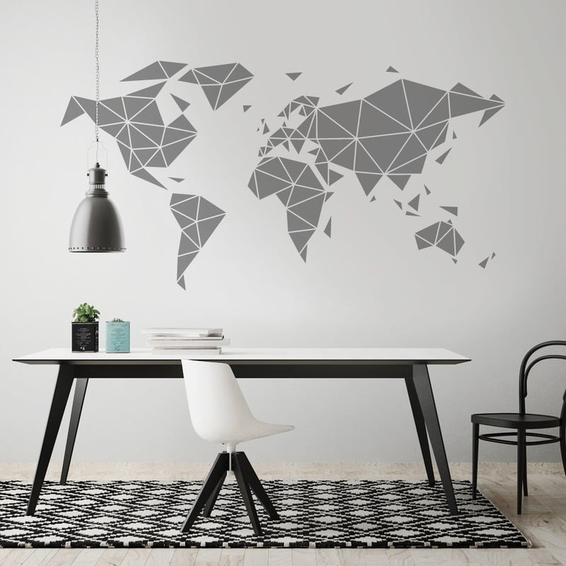 Aυτοκόλλητο τοίχου WORLD MAP TRIANGLES