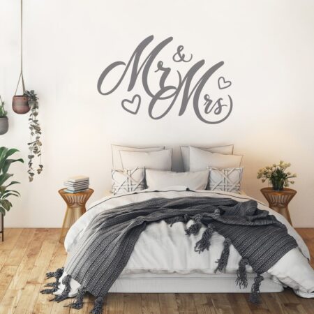 Aυτοκόλλητο τοίχου MR AND MRS - Φράσεις και Γράμματα