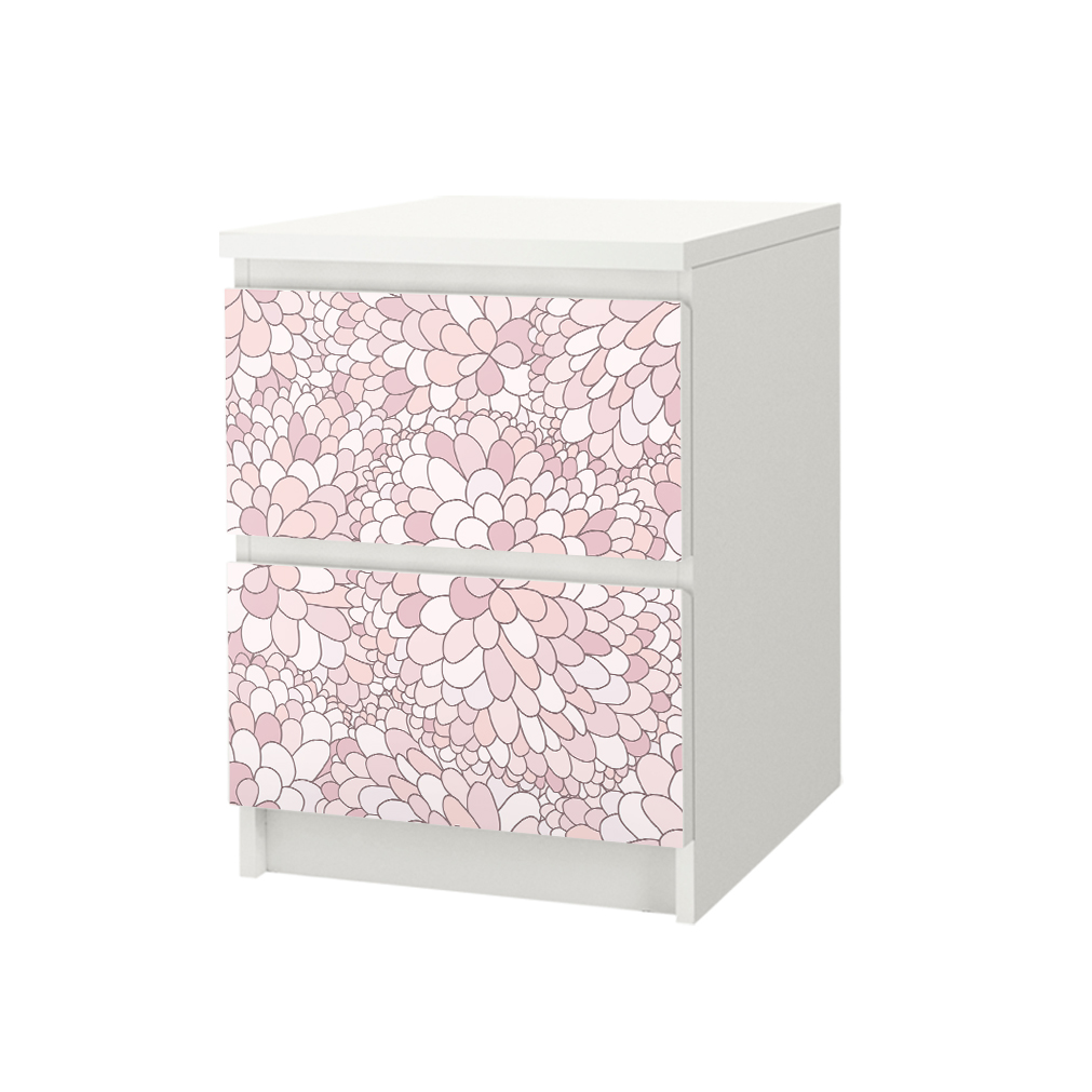 Αυτοκόλλητο Συρταριέρας ABSTRACT PINK FLOWERS