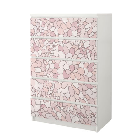 Αυτοκόλλητο Συρταριέρας ABSTRACT PINK FLOWERS - Αυτοκολλητα επιπλων Sticky 4